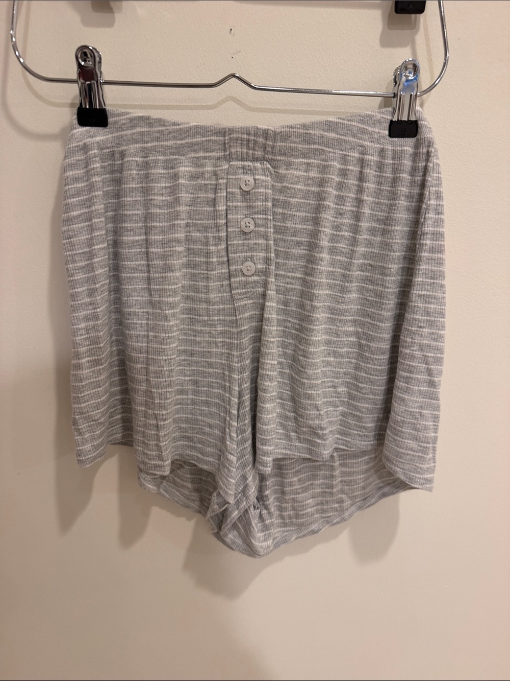 Garage Gray Striped Women's Sleep Shorts